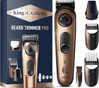 King C. Gillette Men’s Electric Beard Trimmer PRO, Electric Razor for Men With Precision Wheel For 4