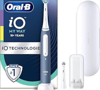 Oral-B iO My Way Electric Toothbrush from 10 Years, 4 Cleaning Modes for Dental Care, Extra Replacement Brush Head for Bra…