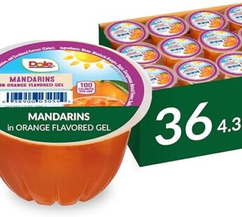 Dole Fruit Bowls Mandarins in Orange Flavored Gel Healthy Snack 4.3oz, 36ct