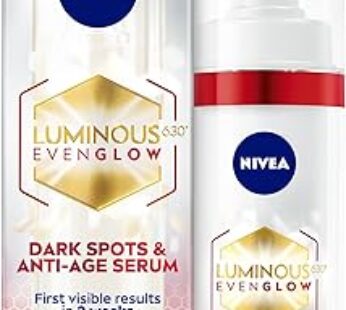 NIVEA LUMINOUS630 Even Glow Dark Spots and Anti-Age Face Serum with Hyaluronic Acid and Squalene, Re