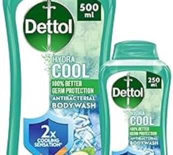 Dettol Hydra Cool Showergel & Bodywash, Cucumber & Icy Menthol Fragrance for Effective Germ Protecti