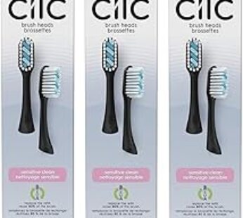 Oral-B Clic Toothbrush Sensitive Clean Replacement Brush Heads, Black, 2 Count (Pack of 3)