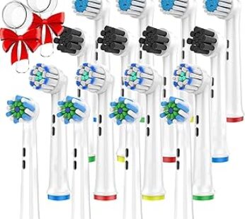 HURKEYE Replacement Toothbrush Heads Compatible with Oral B Braun Electric Toothbrush, 16 Pack Elect