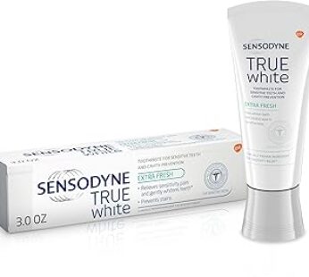 Sensodyne True White Sensitive Teeth Whitening Toothpaste for Stained Teeth, Cavity Prevention and S