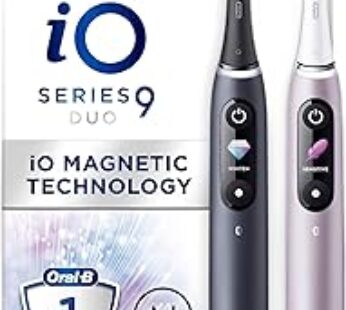 Oral-B iO 9 Rechargeable Electric Toothbrushes, Black and Pink Handle, Bluetooth Connected, Colour D