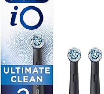 Oral-B iO Ultimate Clean Electric Toothbrush Head, Twisted & Angled Bristles for Deeper Plaque Removal, Pack of 2 Toothbru…