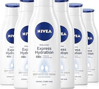 NIVEA Body NIVEA Express Hydration Body Lotion (250ml, Pack of 6), Fast Absorbing NIVEA Moisturiser