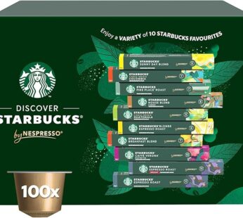 Starbucks Variety Pack of 10 Flavors by Nespresso Coffee Pods (Pack of 10, Total 100 Capsules) [Amaz