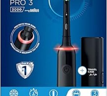 Oral-B Pro Clean 3 3000 Electric Toothbrush with Travel Case, Black Color, Rechargeable, with Built-