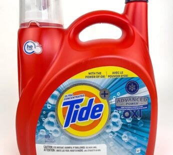 Tide Oxi + Advanced Power Ultra Concentrate, High Efficiency Turbo Clean, Liquid Laundry Detergent –