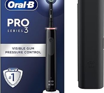 Oral-B Pro 3 – 3500 – Black Electric Toothbrush, 1 Handle with Visible Pressure Sensor, 1 Toothbrush