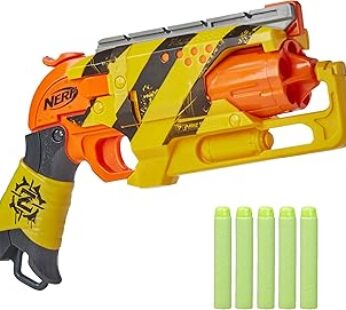 Nerf Zombie Strike Hammershot Blaster – Pull-Back Hammer-Blasting Action, 5 Official Nerf Zombie Str