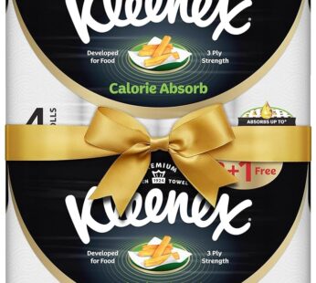 Calorie Absorb Kitchen Tissue Paper Towel, 3 PLY, 8 Rolls x 50 Sheets, Food-Grade Strong Absorbent