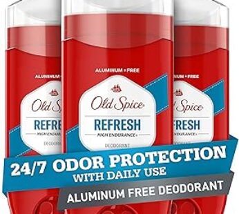 Old Spice High Endurance Deodorant for Men, Aluminum Free, 24/7 Odor Protection, Refresh Scent, 3 oz