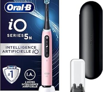 Oral-B iO 5N Electric Brush Pink with 1 Head and 1 Travel Case Designed by Braun