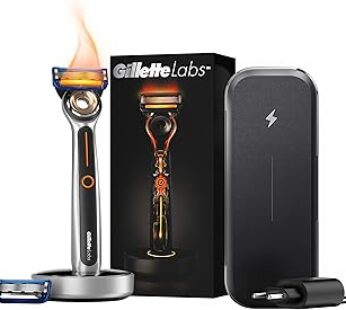 Gillette Labs Heated Men’s Razor Travel Kit + 1 Razor Blade Refill, FlexDisc Technology, 100% Waterp