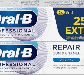 Oral-B Gum & Enamel Repair Original Toothpaste for Sensitive Teeth, 2 X 75 ml