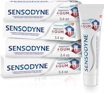 Sensodyne Sensitivity & Gum Sensitive Toothpaste for Gingivitis, Sensitive Teeth Treatment, Clean &