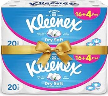 Dry Soft Toilet Tissue Paper, 2 PLY, 40 Rolls x 200 Sheets, Embossed Bathroom Tissue with a Touch Of Cotton