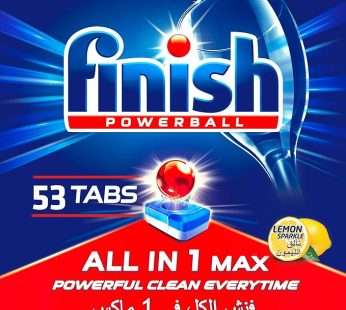 Finish Lemon Sparkle Powerball Dishwasher Detergent All in One Max Tablets for Powerful Clean Everyt