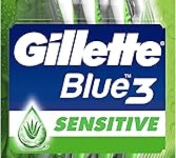 Gillette Blue 3 Sensitive Men Disposable Razors, 6 Count