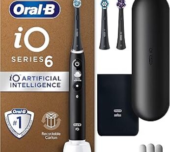 Oral-B iO6 Electric Toothbrushes For Adults, 3 Toothbrush Heads, Travel Case & Toothbrush Head Holder, 5 Modes With Teeth …