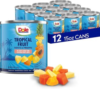 DOLE Mixed Tropical Fruit in Light Syrup and Passion Fruit Juice, 15.25 Ounce Can (Pack of 12)