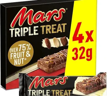 Mars Triple Threat Fruit & Nut Milk Chocolate Snack Bars Multipack 4x32g