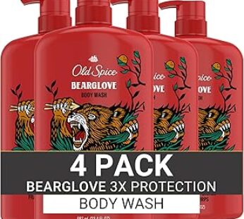 Old Spice Body Wash for Men, 3X Defense, 24/7 Shower Fresh with Long Lasting Lather, Bearglove Scent