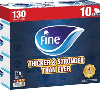 Daily Care Facial Tissue – Pack Of 10 Boxes, 120 Sheets X 2 Ply