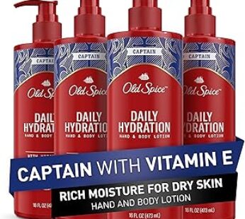 Old Spice Daily Hydration Hand & Body Lotion With Vitamin E, 16 Fl Ounce, Pack of 4