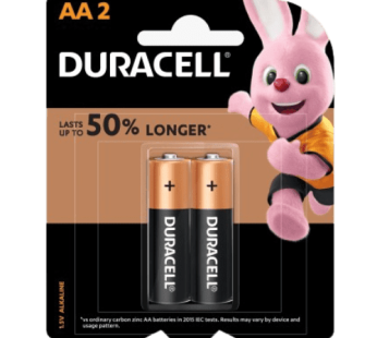 Duracell Lasts Upto 50% Longer AA 2