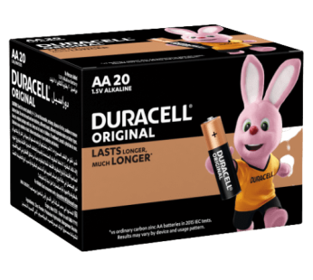 Duracell Lasts Upto 50% Longer AA 20