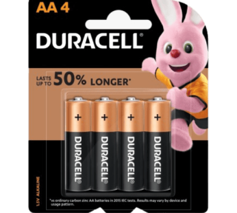 Duracell Lasts Upto 50% Longer AA 4