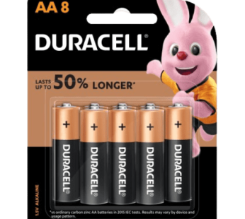 Duracell Lasts Upto 50% Longer AA 8