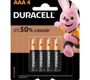 Duracell Lasts Upto 50% Longer AAA 4