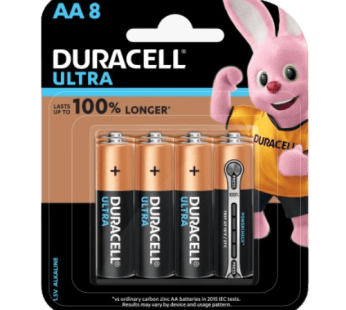 Duracell Ultra Lasts Upto 100% Longer AA 8