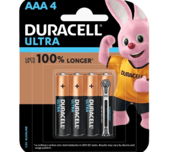 Duracell Ultra Lasts Upto 100% Longer AAA 4